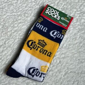 2/$18 💥🆕 Corona Beer Blue, Yellow & White Adult Cool Socks | 3998